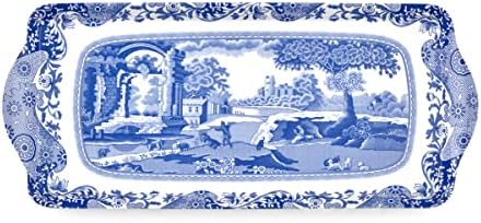 Pimpernel Spode Blue Collection מגש כריך | מגש משרת | מגש Crudité ומנה ראשונה | עשוי מלמין | מדדים 15.25 x 6.5